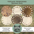 Vintage Viewfinder Specimen Reels printable junk journal set with six rotating viewfinders